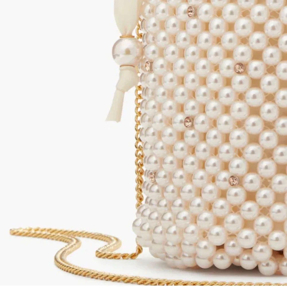Kate Spade Purl Pearl Embellished Small Bucket Bag